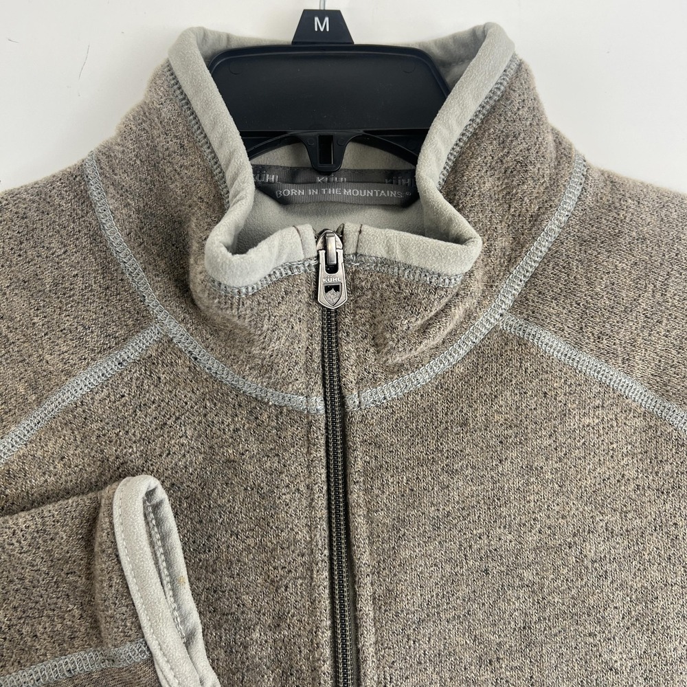 Kuhl Alfpaca Fleece Jacket M Large Brown Full Zip Thumbholes Mock Neck RN108846